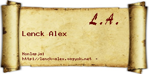Lenck Alex névjegykártya